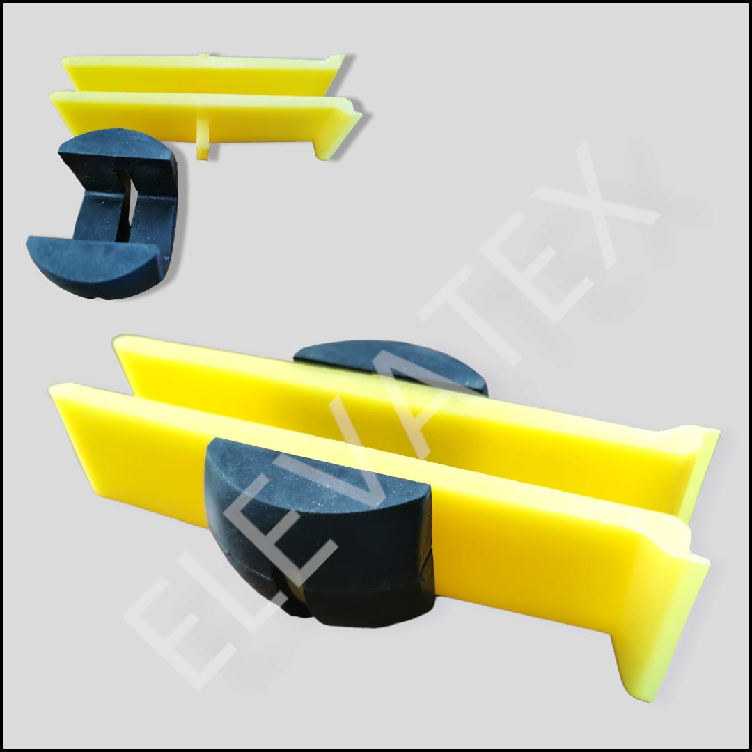 Set guiador Thyssen 125x55 para riel de 16mm con rotula de goma