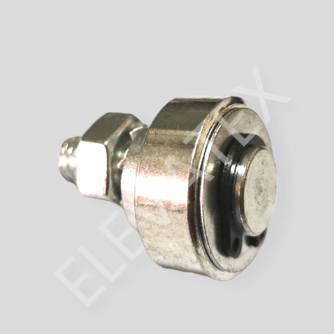 Rueda de acero eje excentrico eje 25xM8, (longitud 33mm) / CÓDIGO 1541